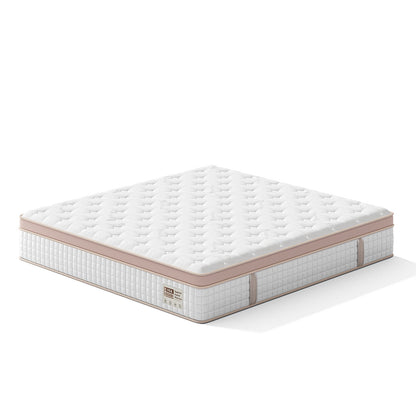 12" King Size Firm Hybrid Mattress, Gel Memory Foam &amp; Pocket Springs, Pressure Relief, Motion Isolation, Ergonomic Bed - White