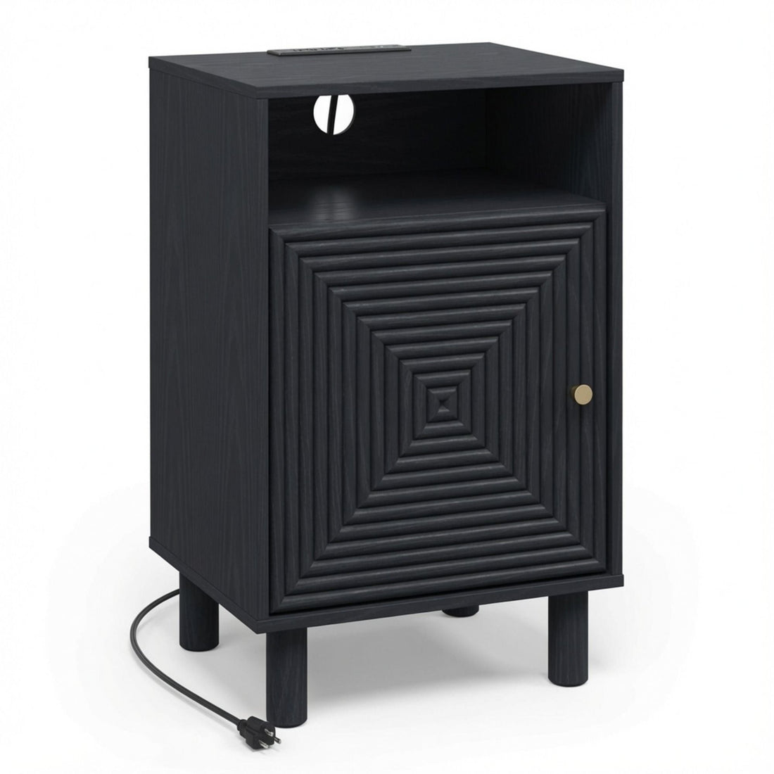Nightstand With Charging Station &amp; Storage
