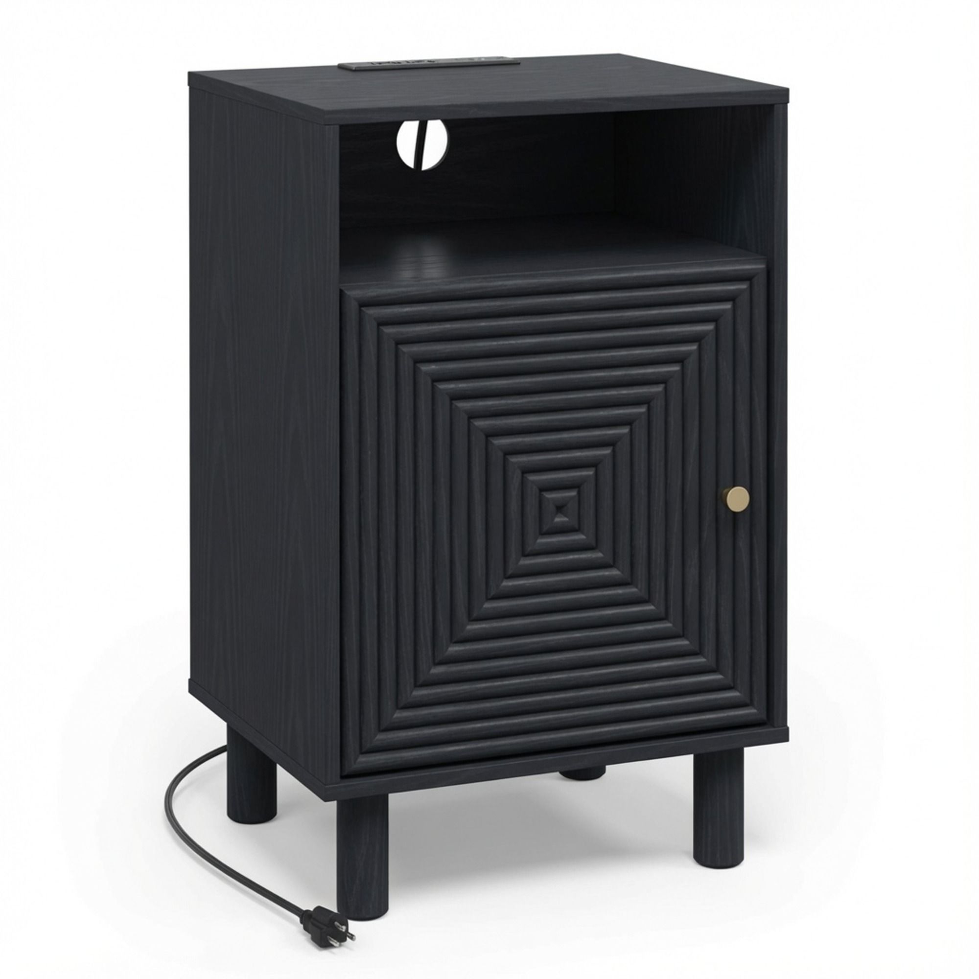 Nightstand With Charging Station &amp; Storage