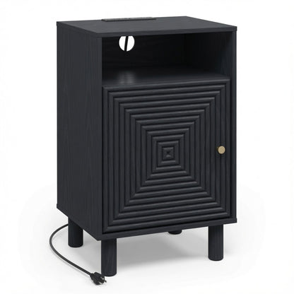 Nightstand With Charging Station &amp; Storage