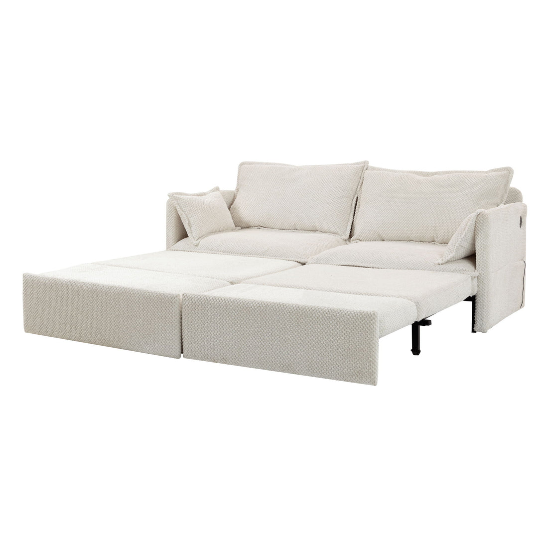 Pull Out Sofa Bed, Corduroy Convertible Sleeper Sofa Couch, Side Storage, And USB / C - Type Charging Ports Chair