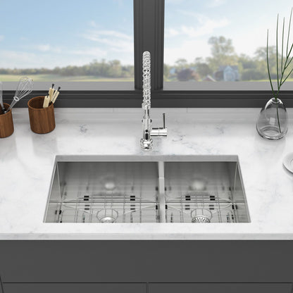 Modern Double Bowl Undermount Sink Design With 10&quot; Deep Basins