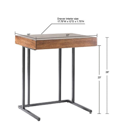 Wynn - Pull Up Table With Storage Compartment 22X16X26&quot; - Pecan