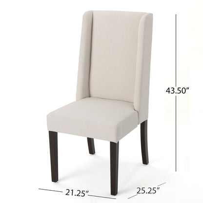 Modern Wingback Dining Chair (Set of 2) With Upholstered - Ivory