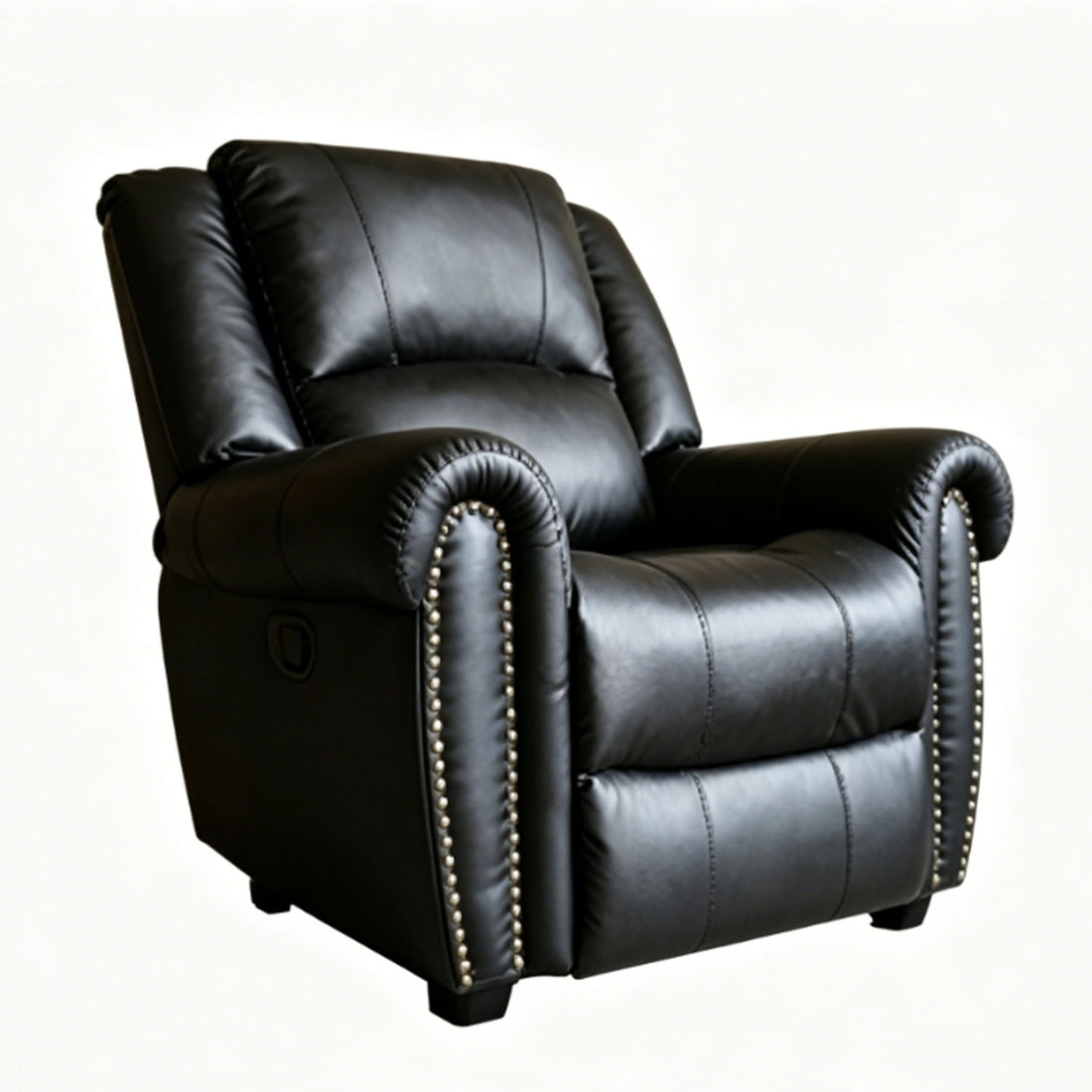Electric Elderly Chair With 360° Swivel, Manual Button Control, Soft Plush Armchair For Living Room - Black