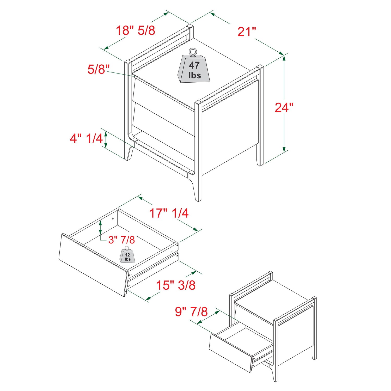 Scandi - Angle Face Nightstand