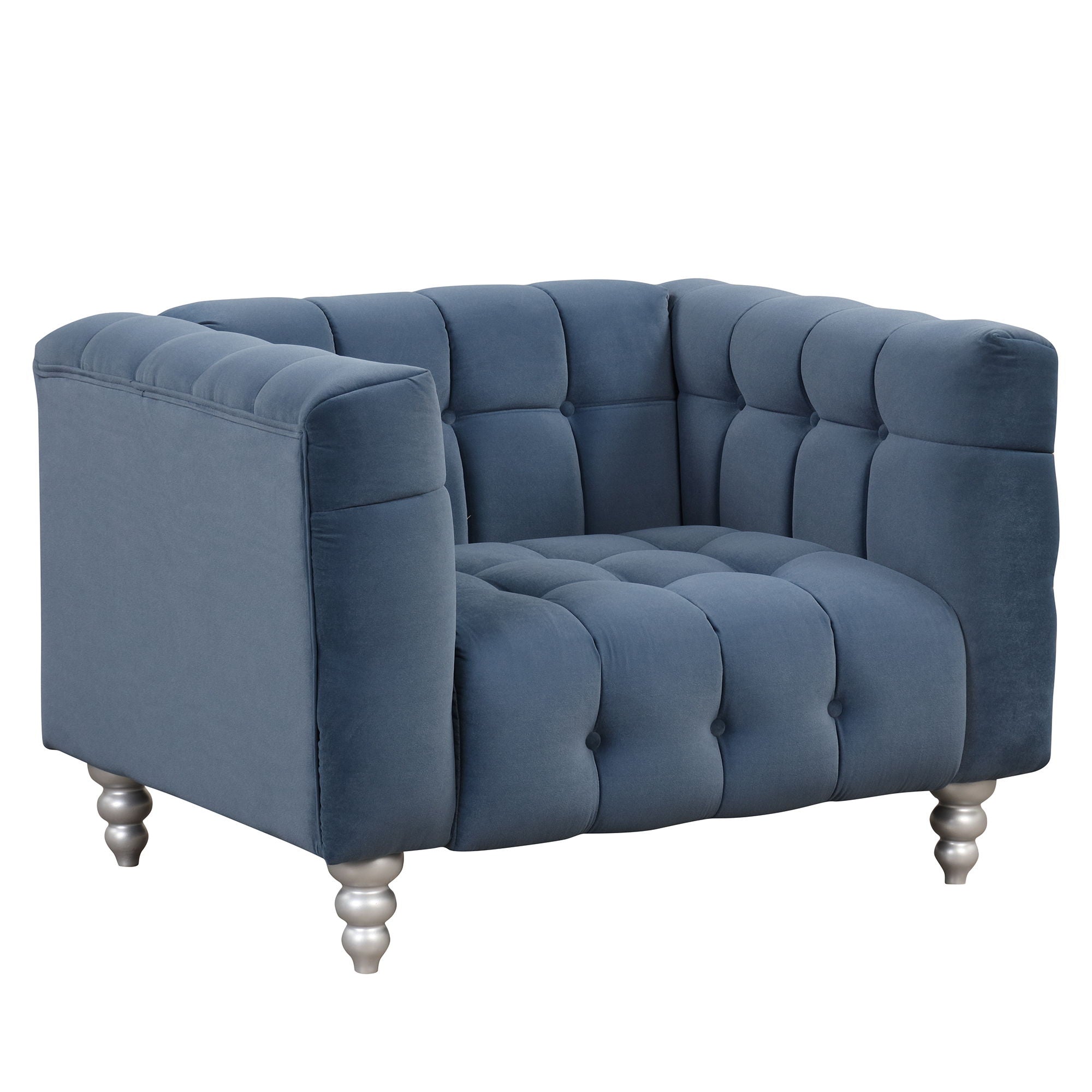 Modern Sofa Dutch Fluff Upholstered Sofa &amp; Wood Legs, Buttoned Tufted Backrest