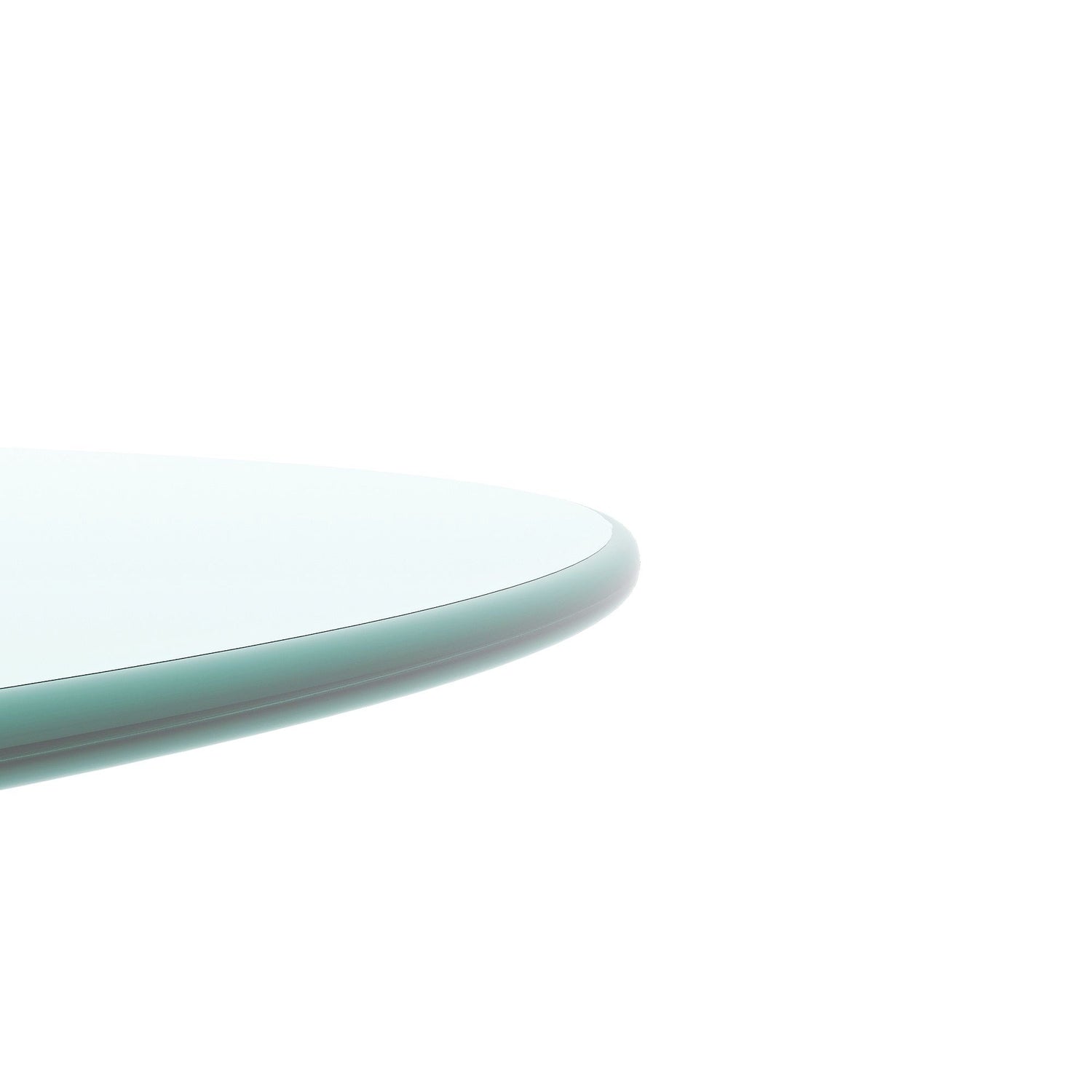 36&quot; Round Tempered Glass Table Top Clear Glass 1 / 4’’&quot; Thick Round Polished Edge - Transparent