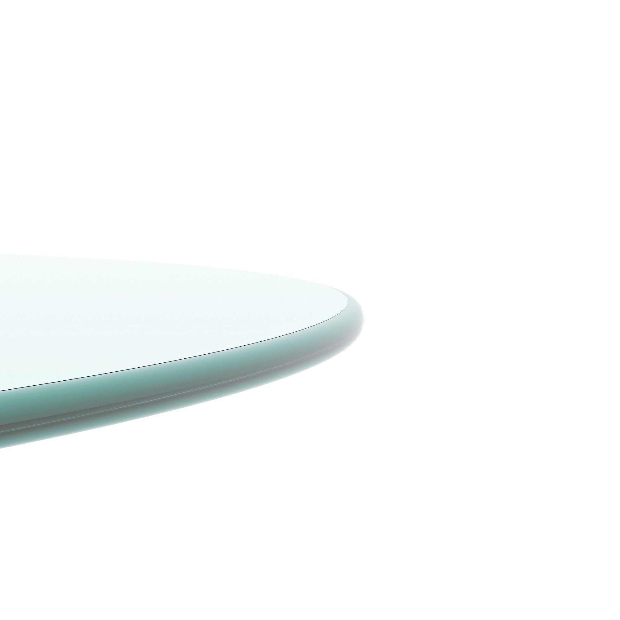 36&quot; Round Tempered Glass Table Top Clear Glass 1 / 4’’&quot; Thick Round Polished Edge - Transparent