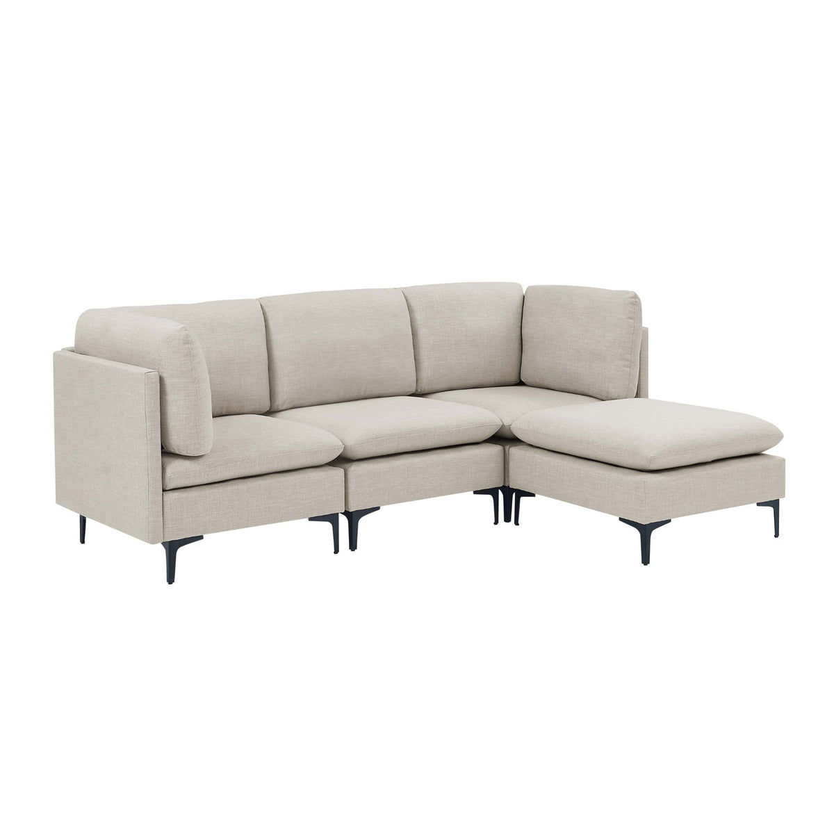 Upholstered Modular Sectional &amp; Tall Legs