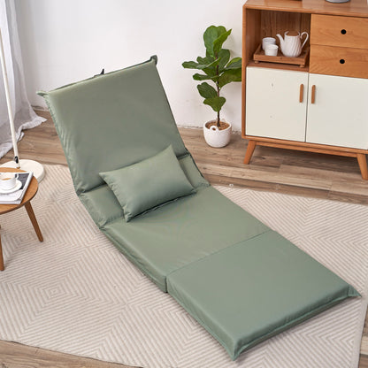 Foldable Portable Camping Chair With Carry Bag 14 Position Adjustable Recliner For Adults Cotton &amp; Metal Frame For Outdoor Travel, Picnic, Or BBQ - Light Green