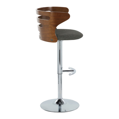 Cosi - Mid Century Modern Adjustable Barstool With Swivel &amp; Rounded T Footrest (Set of 2)