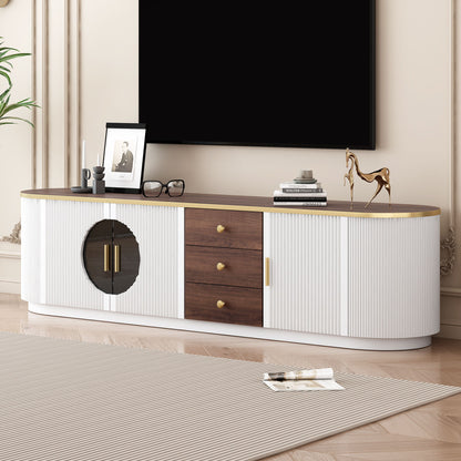 Modern Minimalist TV Stand For TVs Up To 80&quot; With 3 Drawers And 1 Shelf