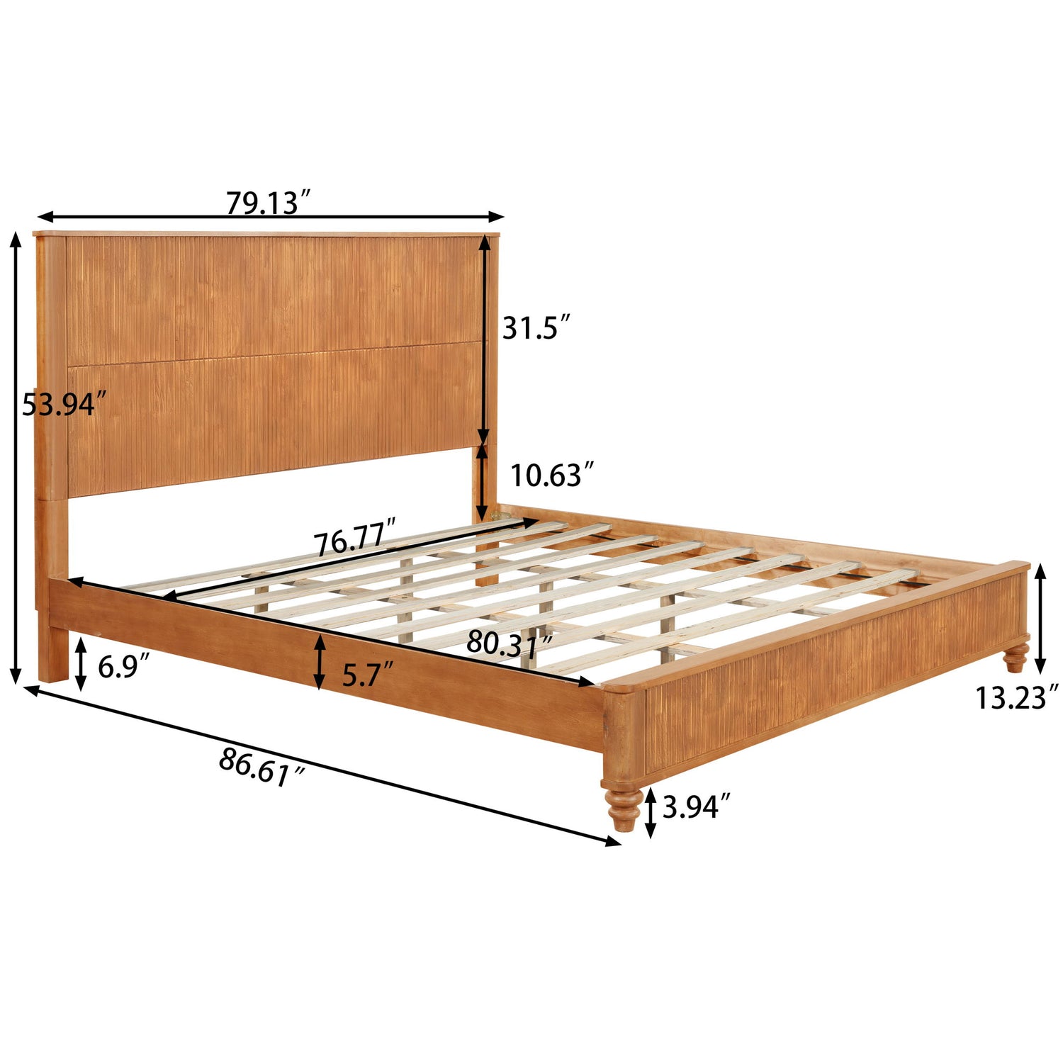 Platform Bed Frame &amp; Tall Headboard