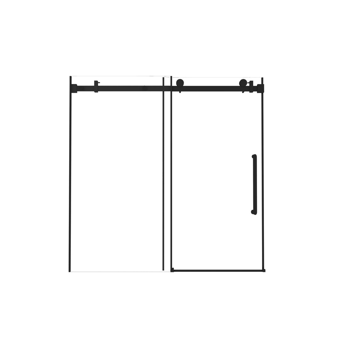 Frameless Single Sliding Shower Door, Square Tube Track