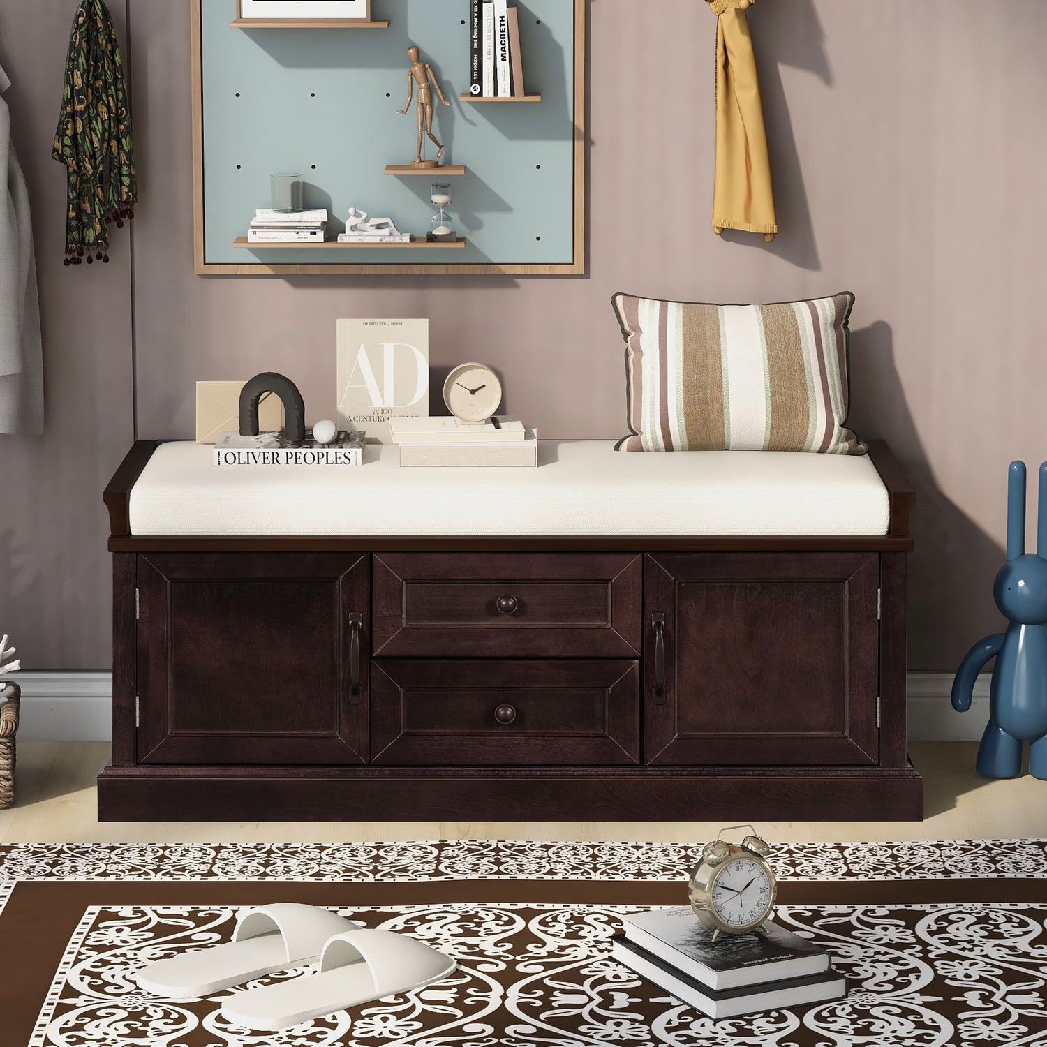 Hearth &amp; Haven Daisy - Storage Bench With 2 Drawers And 2 Cabinets