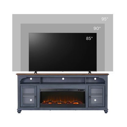 Americana - 86 In Fireplace TV Stand For TVs Up To 95&quot; - Blue