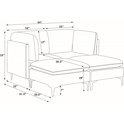 Upholstered Modular Sectional &amp; Tall Legs