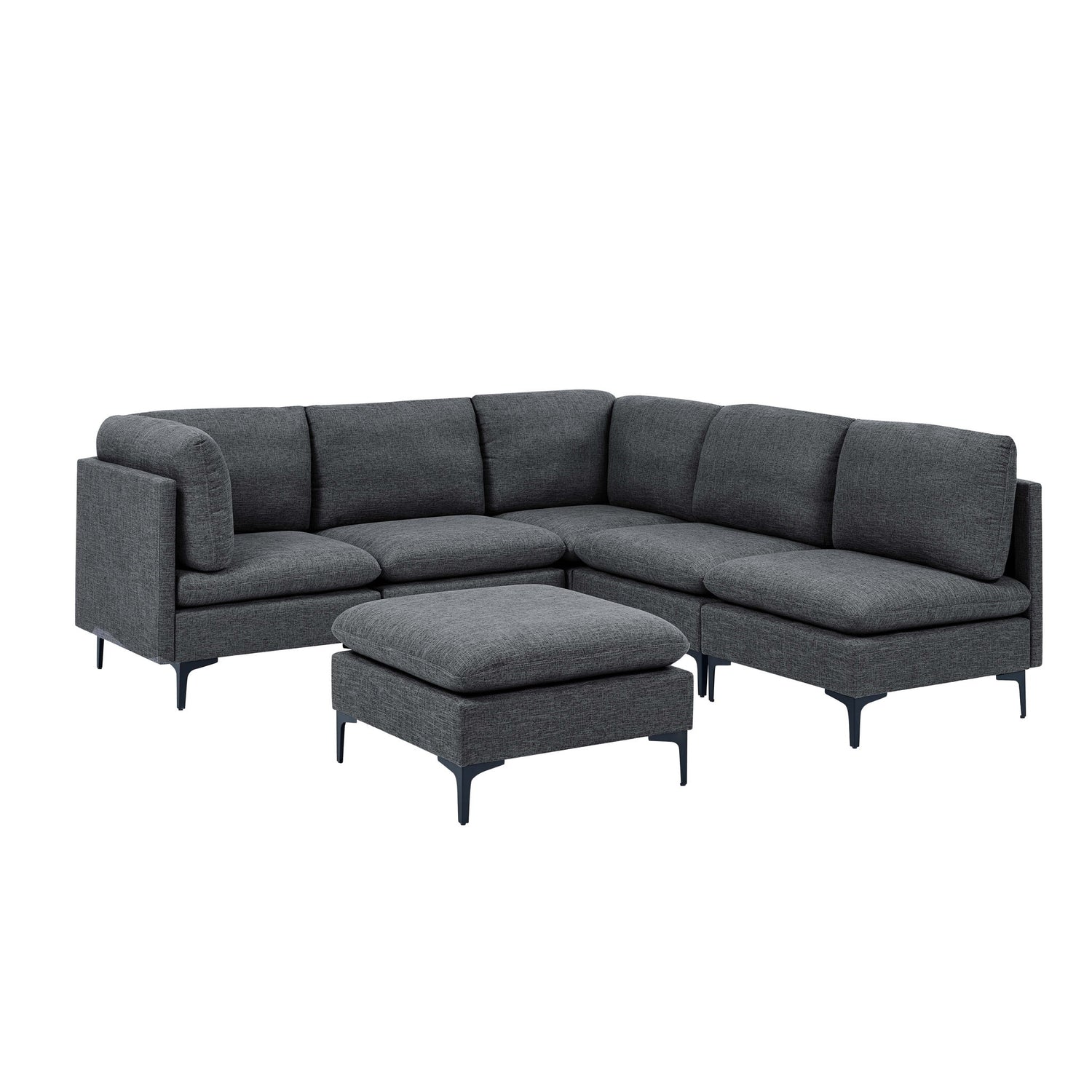 Upholstered Modular Sectional &amp; Tall Legs