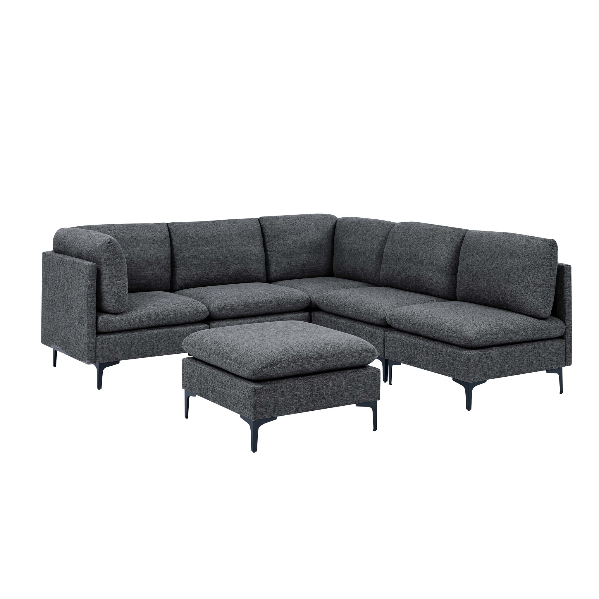 Upholstered Modular Sectional &amp; Tall Legs