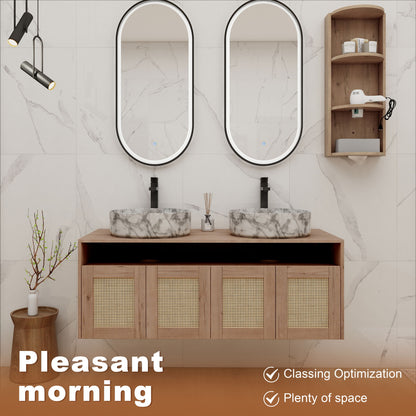 Bathroom Vanity &amp; Art Sink And Storage Rack, Float Mounting Design