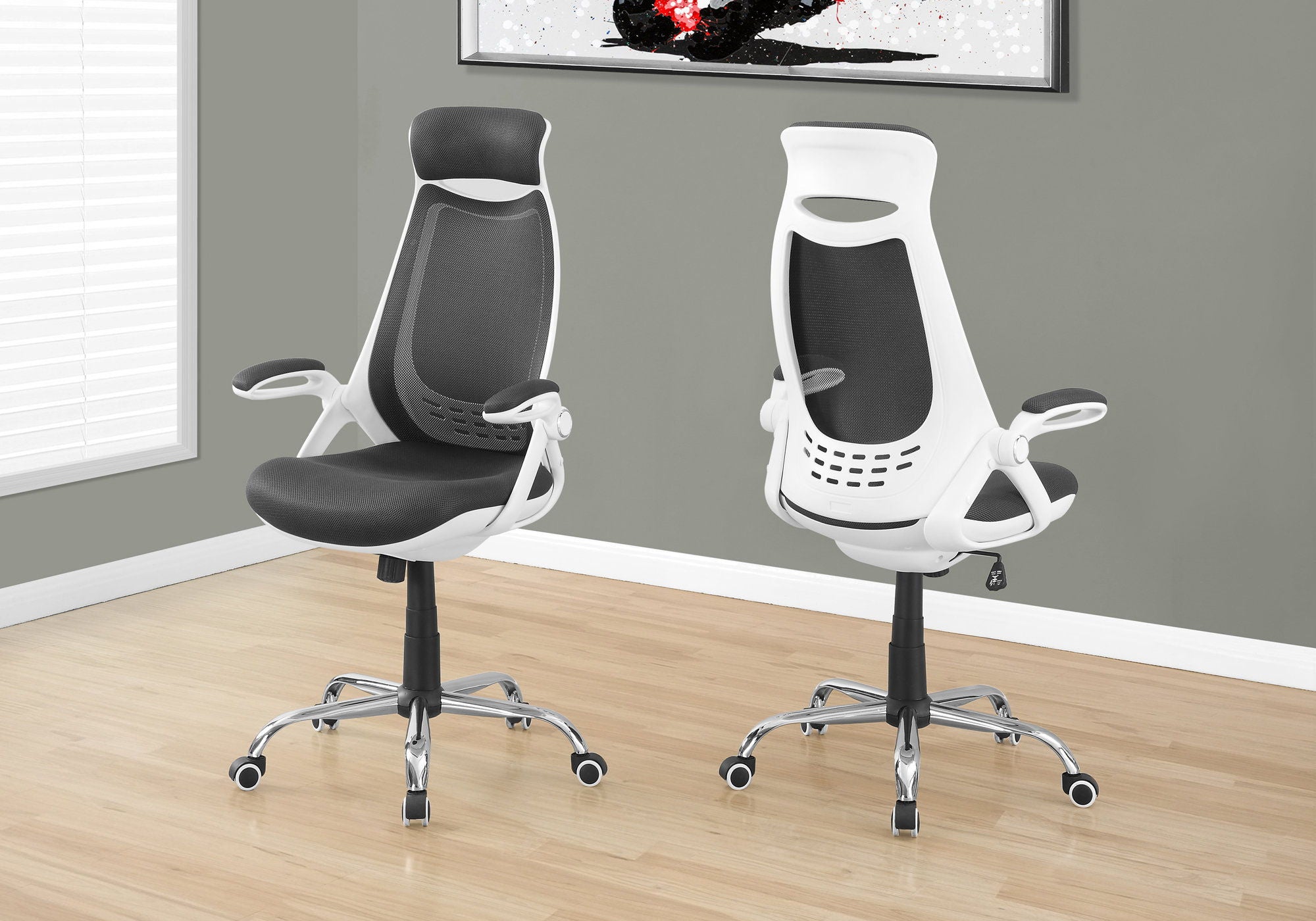 Office Chair, Adjustable Height, Swivel, Ergonomic, Armrests, Contemporary &amp; Modern