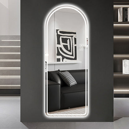 Arch Design LED Full Length Mirror, Dimmable, High Definition, Explosion Proof, 65&quot; X 21&quot; - Silver