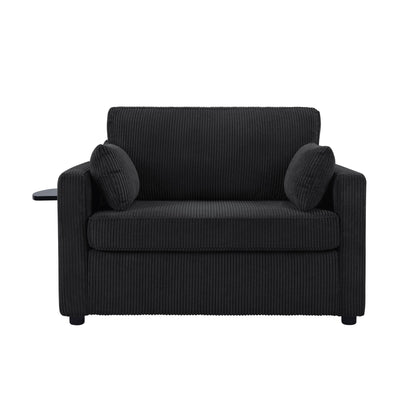 Sleeper Sofa With Foldable Mattress, USB Ports, Side Table &amp; Storage Pocket