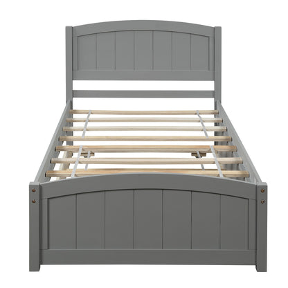 Platform Bed &amp; Headboard, Footboard And Wood Slat Support