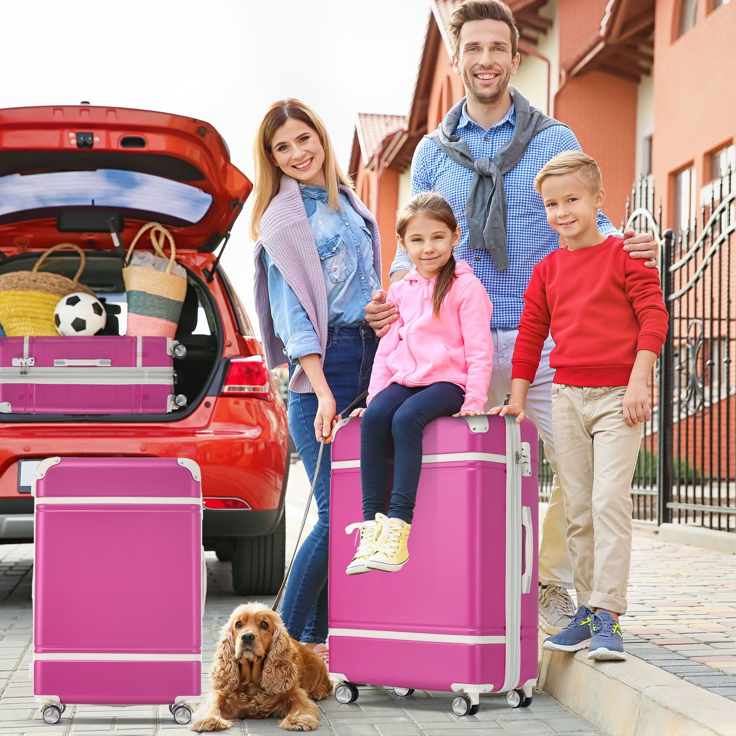 Hardshell Luggage With Tsa Lock, 24&quot; Expandable Lightweight Suitcase With Spinner Wheels, Single Vintage Luggage