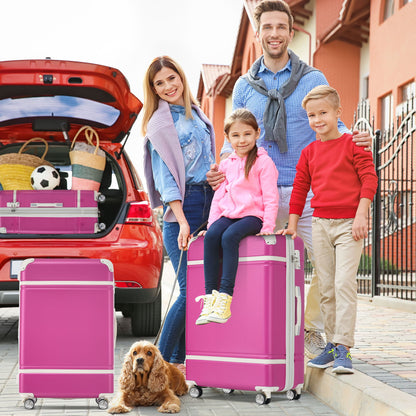 Hardshell Luggage With Tsa Lock, 24&quot; Expandable Lightweight Suitcase With Spinner Wheels, Single Vintage Luggage