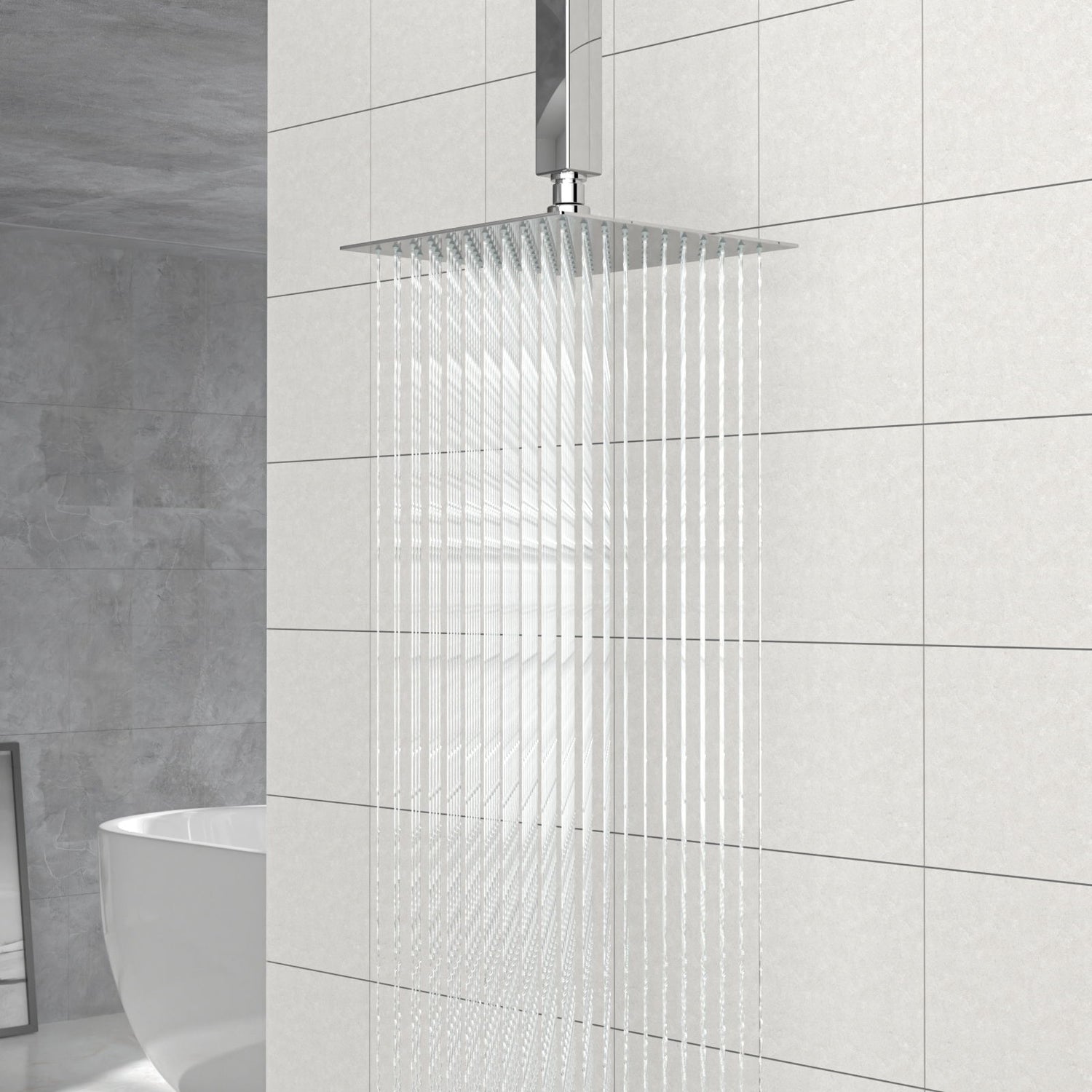8&quot; Square Rain Shower Head, Ceiling / Wall Mount Stainless Steel Bath Fixture