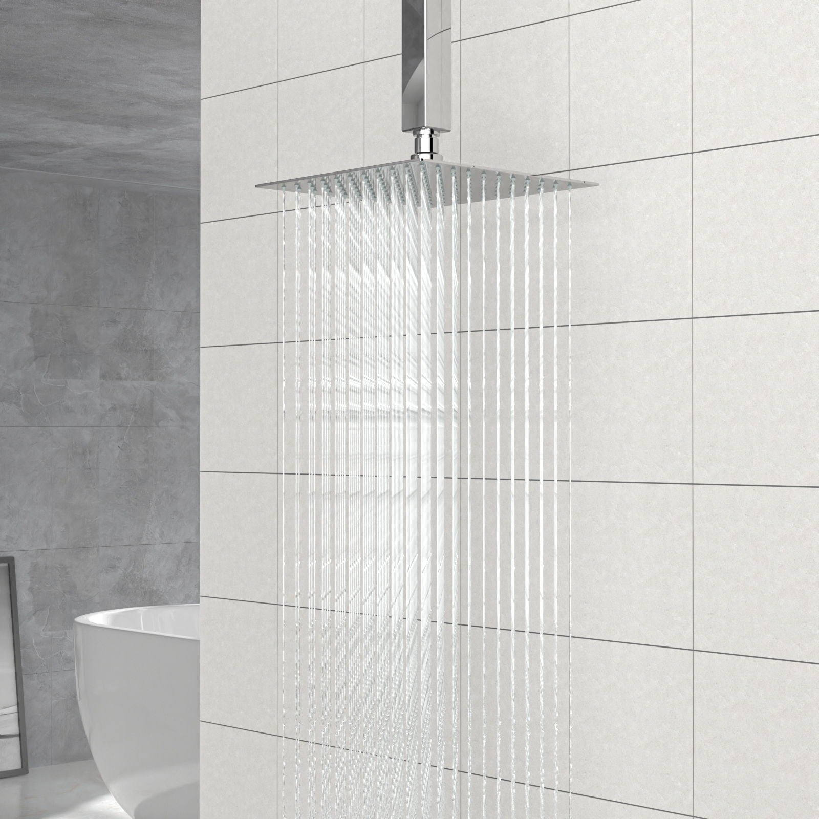 8&quot; Square Rain Shower Head, Ceiling / Wall Mount Stainless Steel Bath Fixture