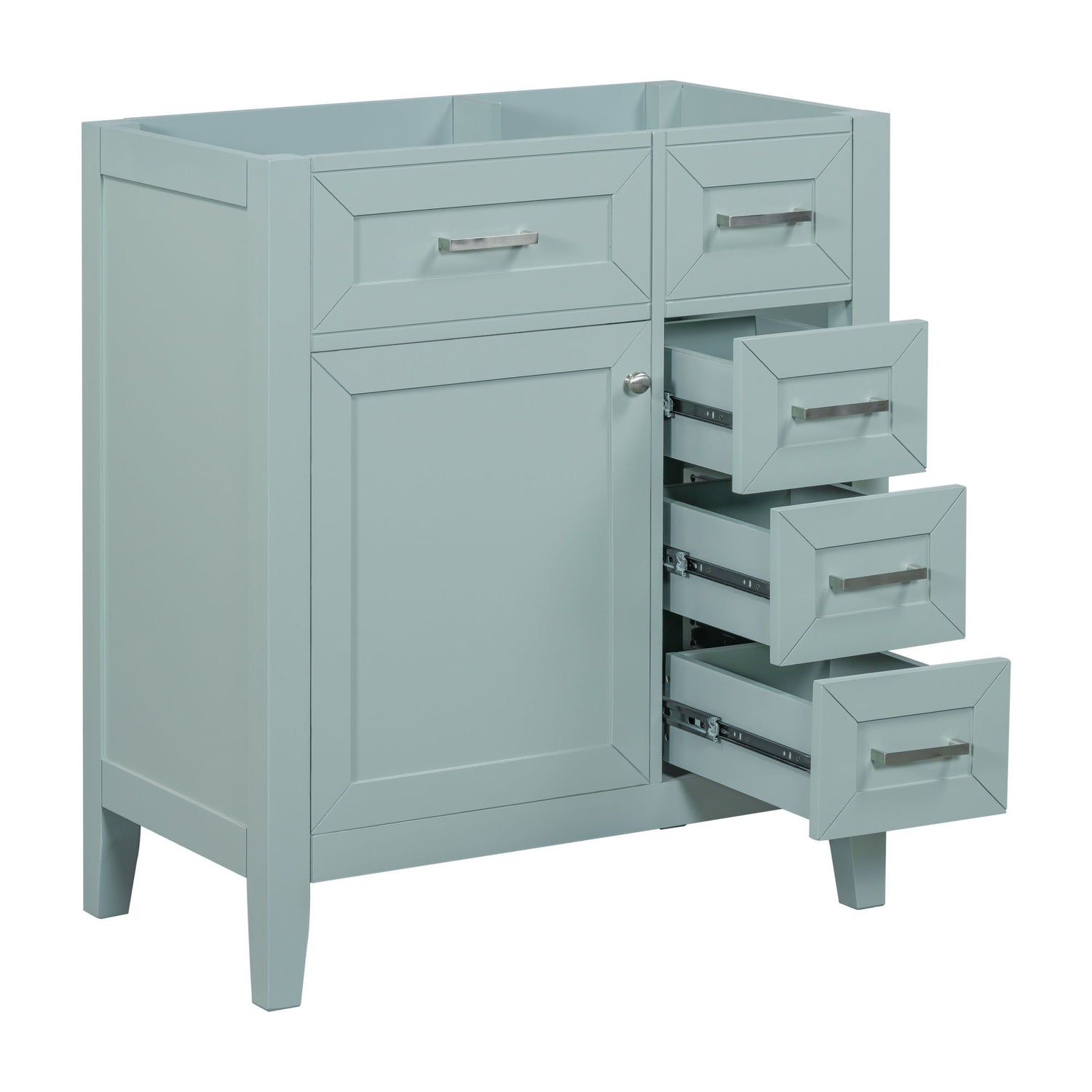 30&quot; Bathroom Vanity Without Sink, Cabinet Base Only, Bathroom Cabinet With Drawers - Green