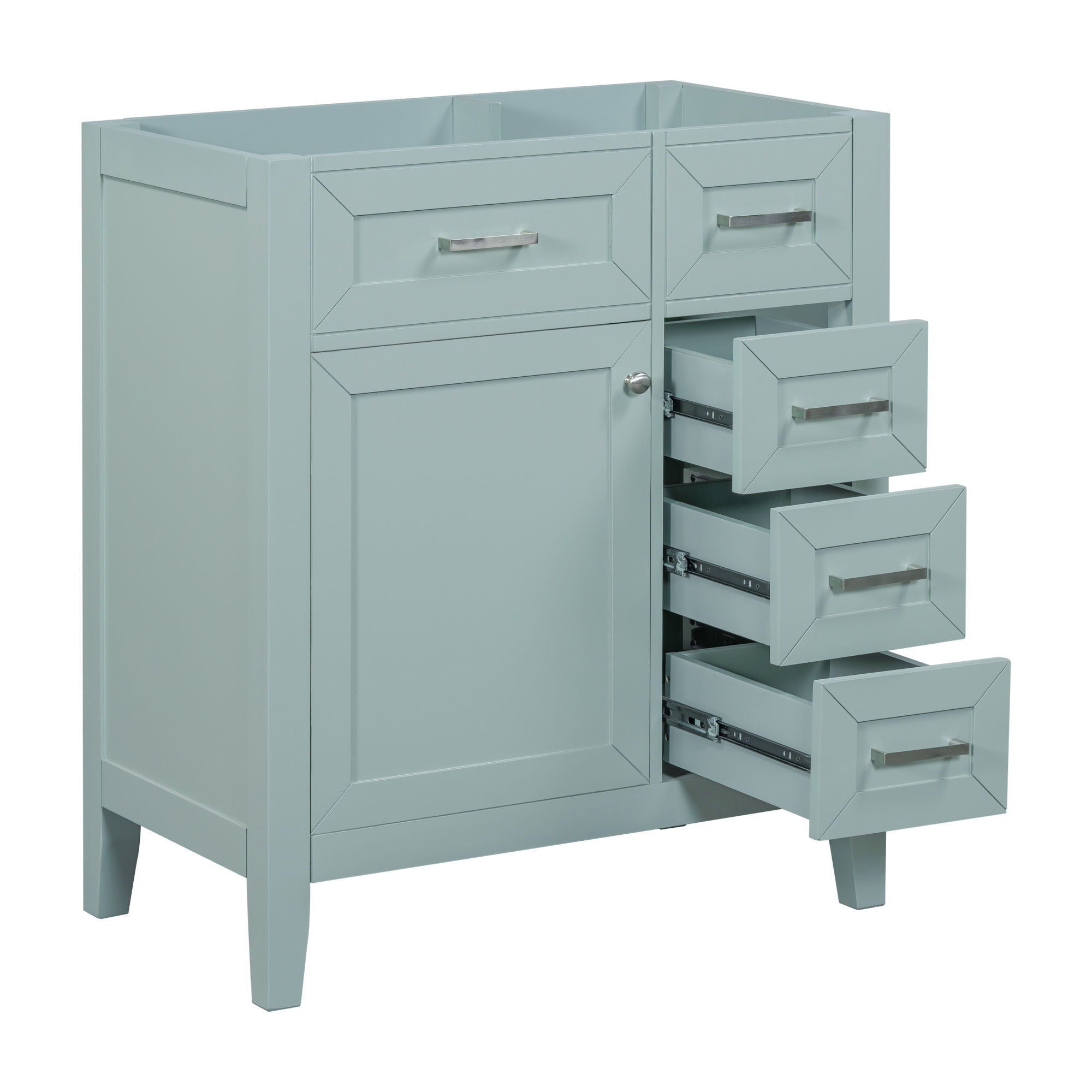 30&quot; Bathroom Vanity Without Sink, Cabinet Base Only, Bathroom Cabinet With Drawers - Green