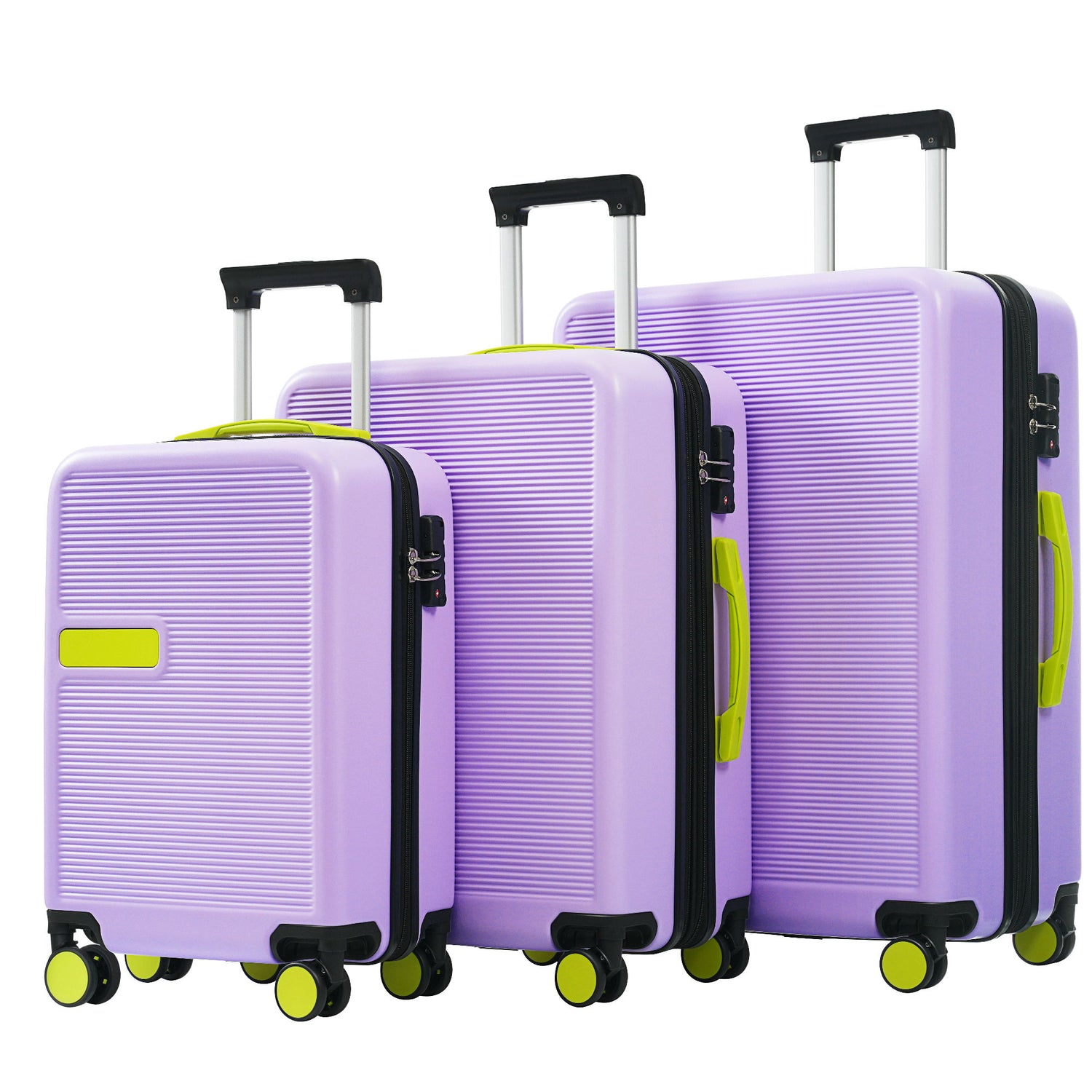 Hardshell Luggage Sets 3 Pieces Contrast Color Suitcase With Spinner Wheels And Tsa Lock 20&quot; 24&quot; 28&quot; Available