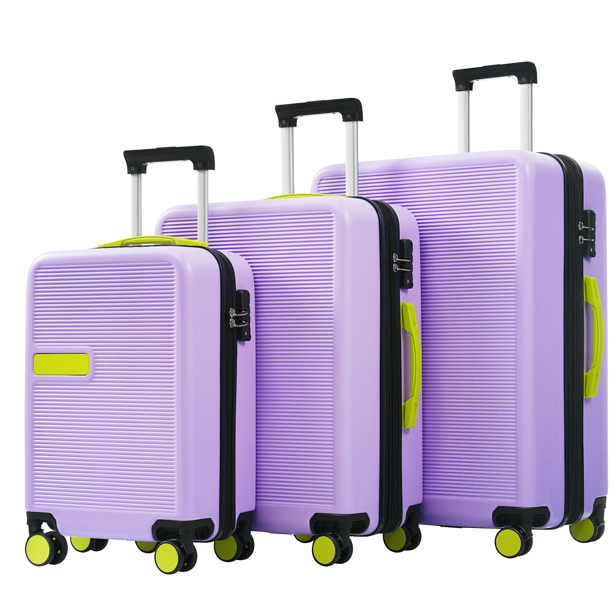 Hardshell Luggage Sets 3 Pieces Contrast Color Suitcase With Spinner Wheels And Tsa Lock 20&quot; 24&quot; 28&quot; Available