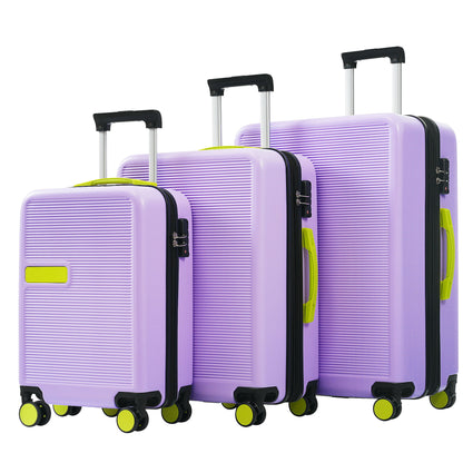 Hardshell Luggage Sets 3 Pieces Contrast Color Suitcase With Spinner Wheels And Tsa Lock 20&quot; 24&quot; 28&quot; Available