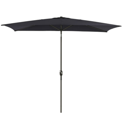 Rectangular Patio Umbrella With Crank Tilt, Polyester UV-Resistant Canopy