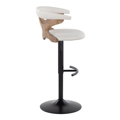 Gardenia - Contemporary Adjustable Barstool &amp; Swivel With Rounded T Footrest (Set of 2)