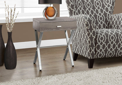 Accent Side X Table, Storage Drawer, Contemporary &amp; Modern