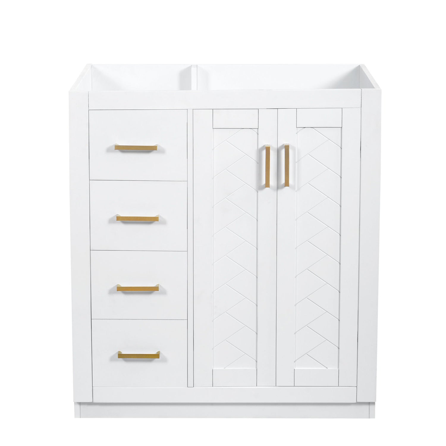 Retro Style Bathroom Vanity With 3 Drawers &amp; Soft-Closing Doors