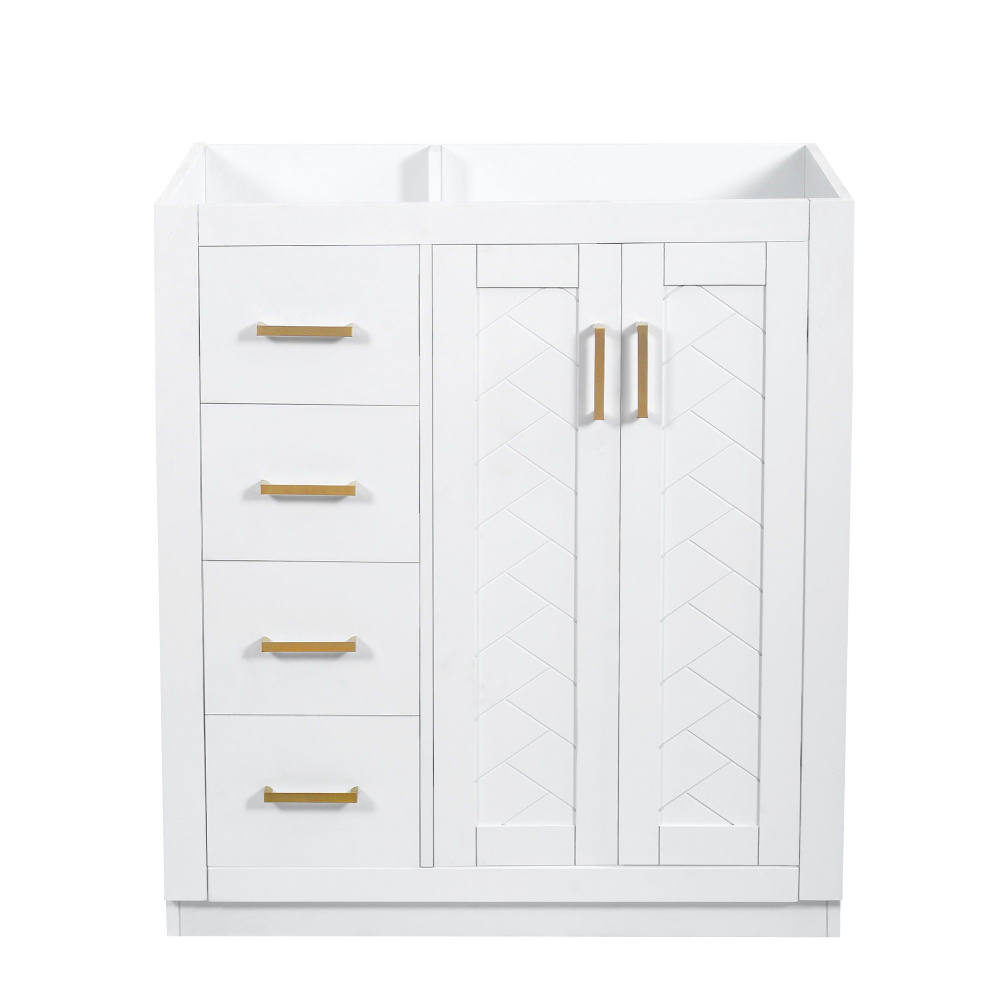 Retro Style Bathroom Vanity With 3 Drawers &amp; Soft-Closing Doors