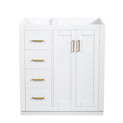 Retro Style Bathroom Vanity With 3 Drawers &amp; Soft-Closing Doors