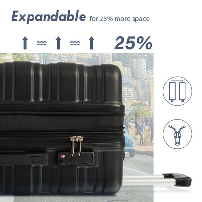 Luggage With Tsa Lock Spinner Wheels Hardside Expandable Luggage Travel Suitcase Check In Luggage ABS 24&quot;