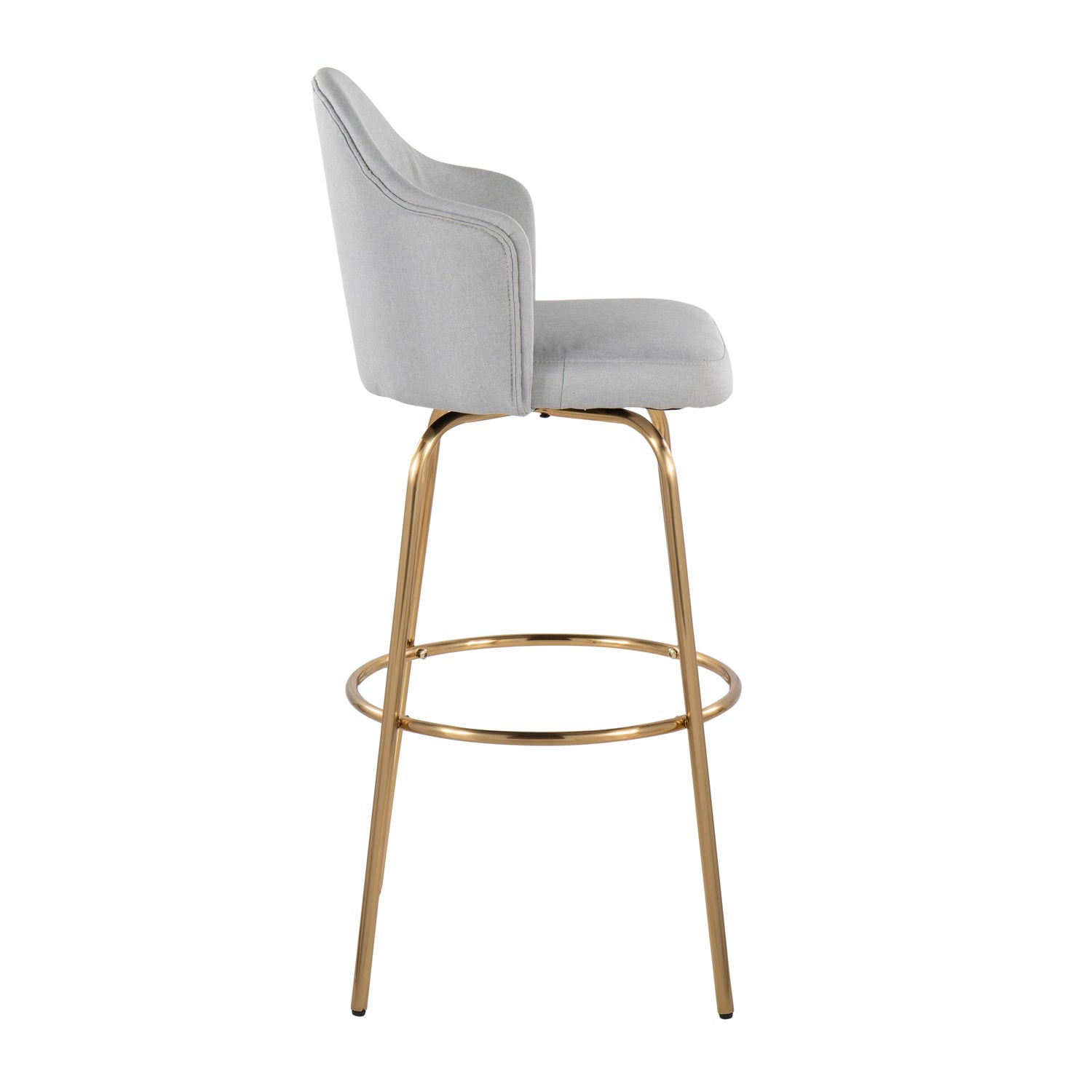 Ahoy - Contemporary Fixed Height Bar Stool &amp; Round Footrest (Set of 2)