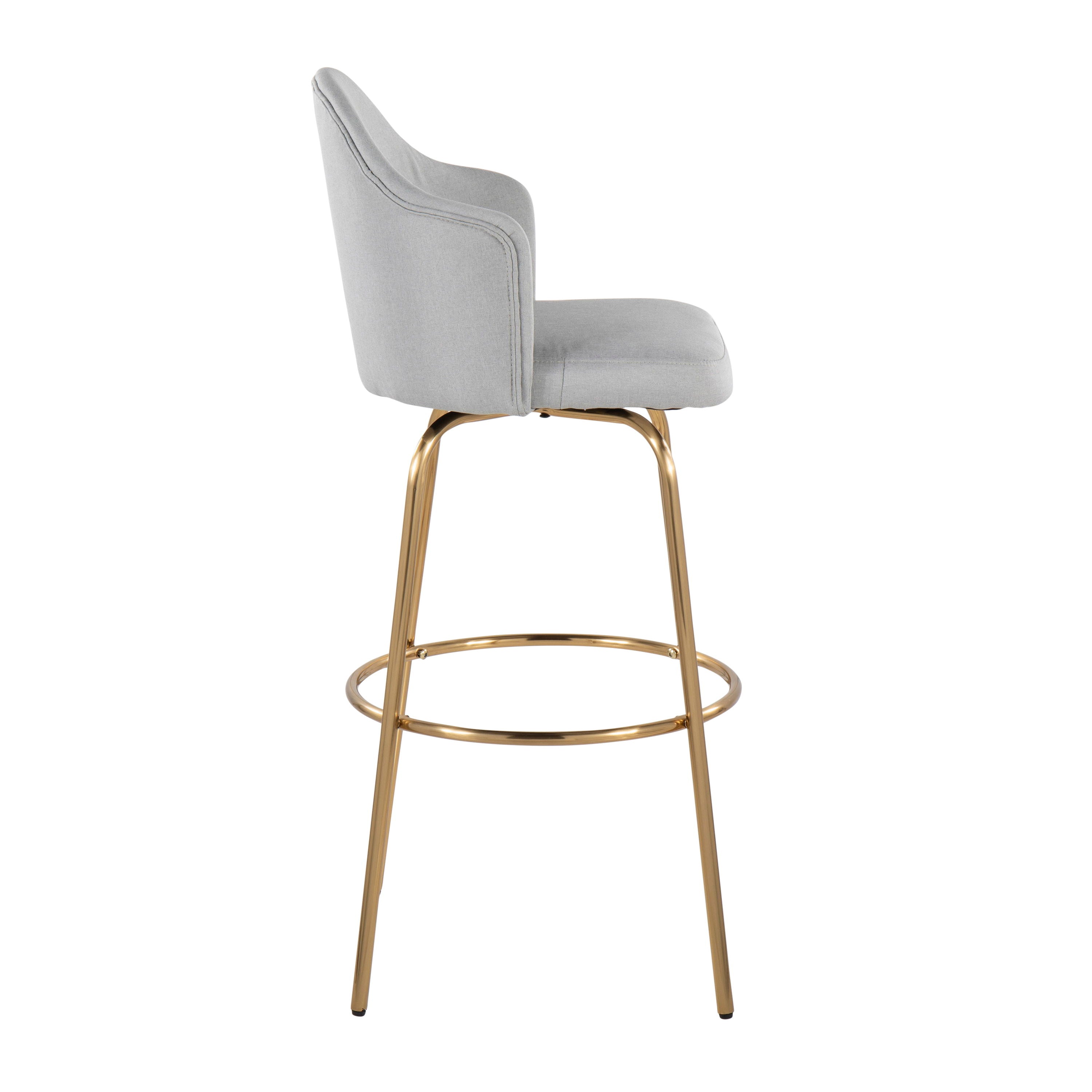 Ahoy - Contemporary Fixed Height Bar Stool &amp; Round Footrest (Set of 2)