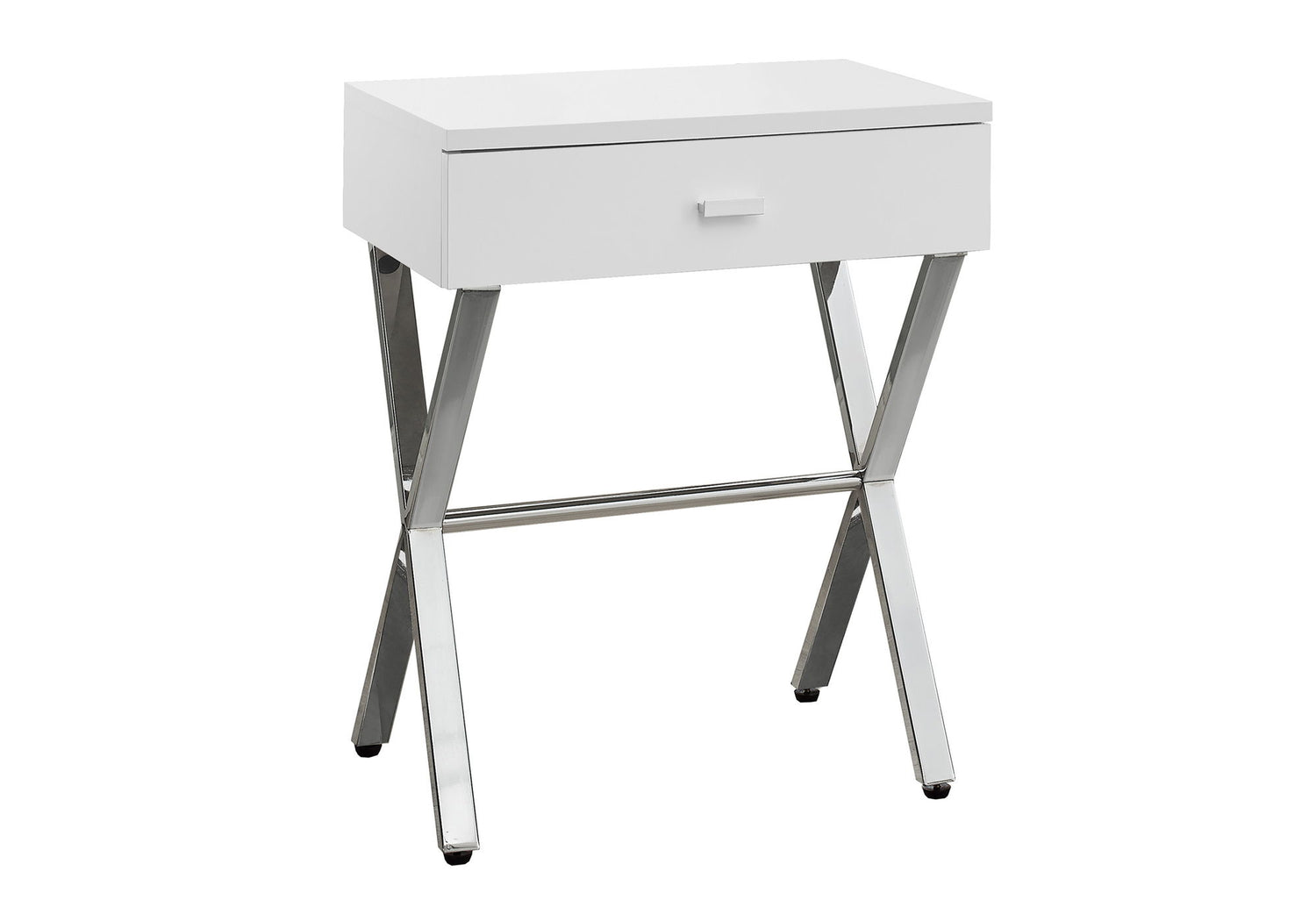Accent Side X Table, Storage Drawer, Contemporary &amp; Modern