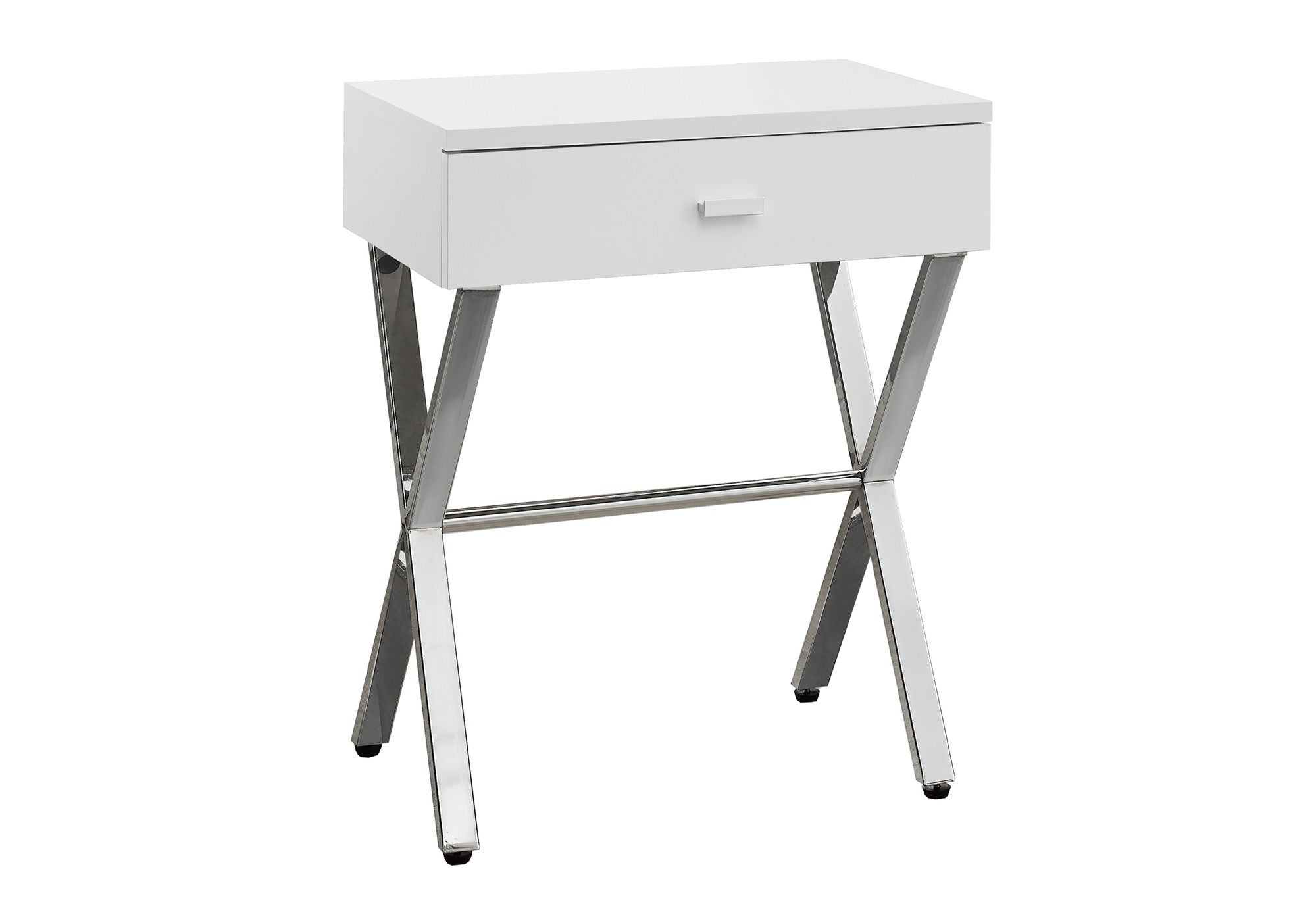 Accent Side X Table, Storage Drawer, Contemporary &amp; Modern