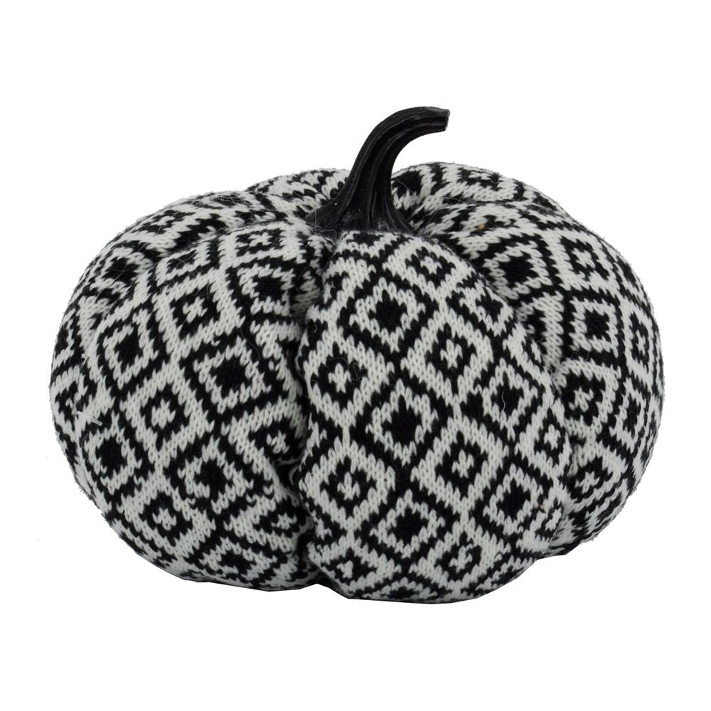 Pumpkin / Diamond Pattern, For Holiday Halloween Decor - Black White